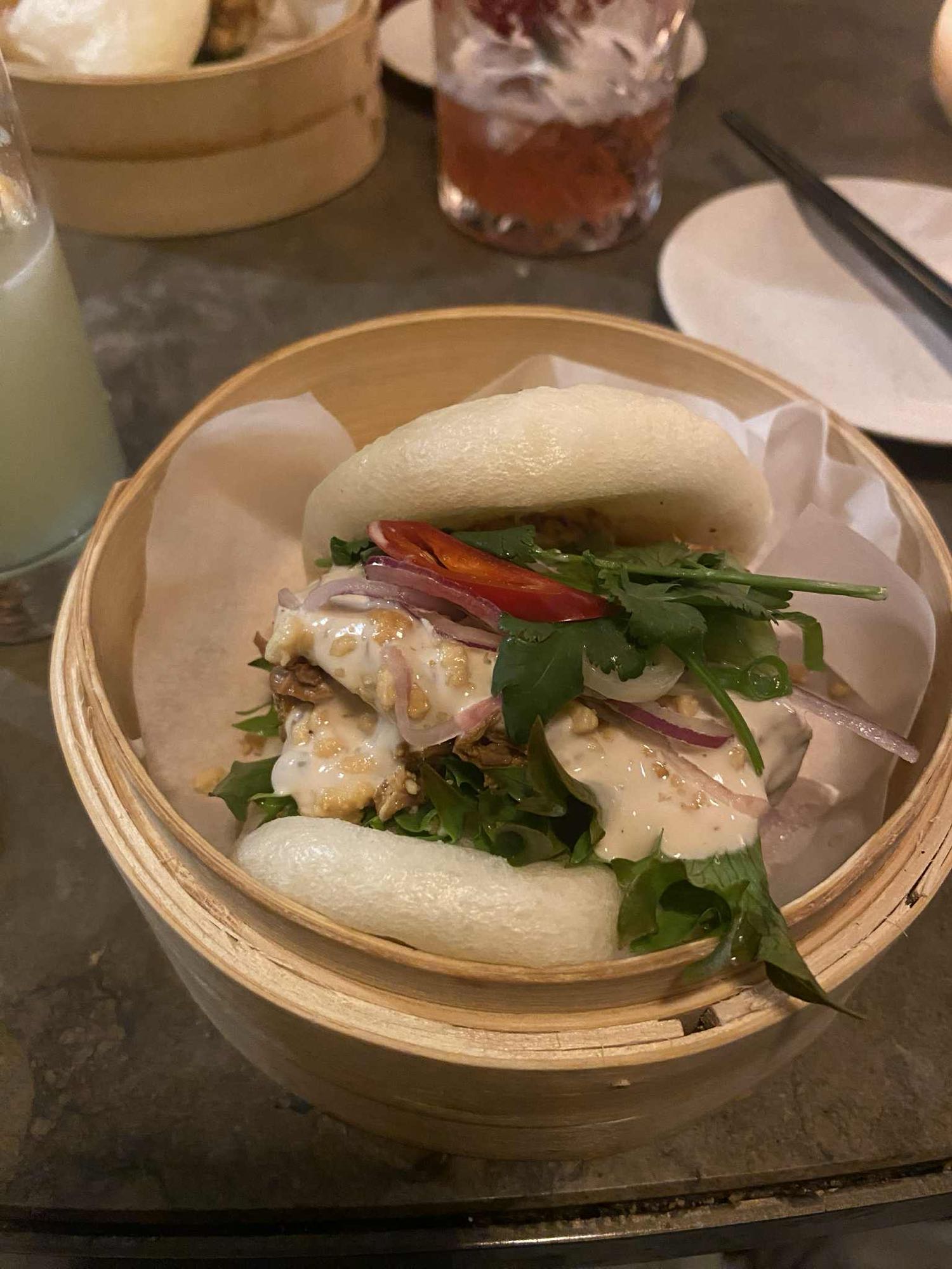 Bao med kylling og grønt