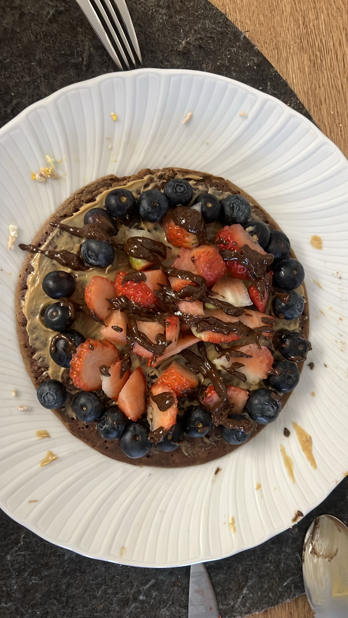 Frugt chokolade pandekage