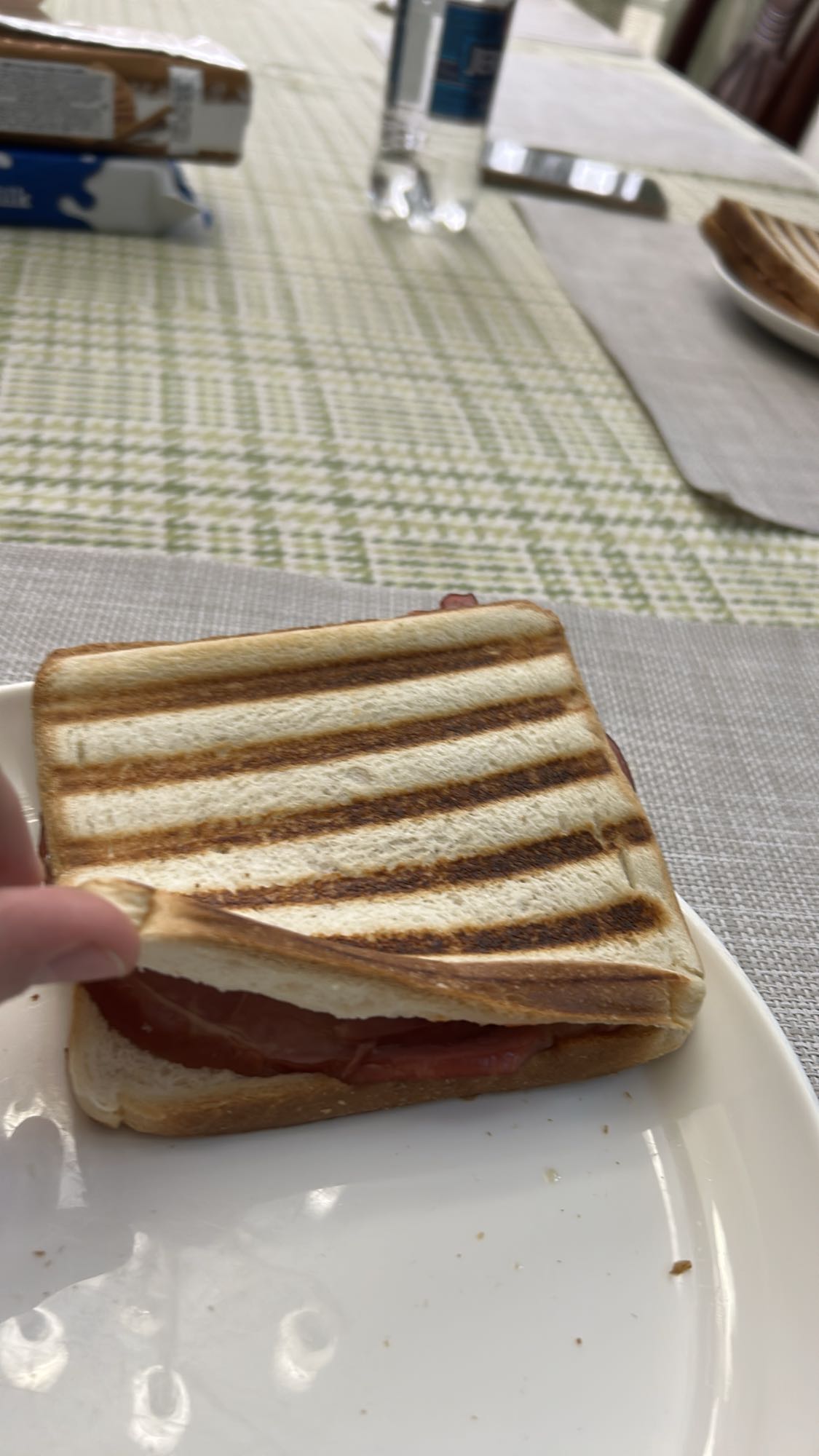 горячий сэндвич с ветчиной