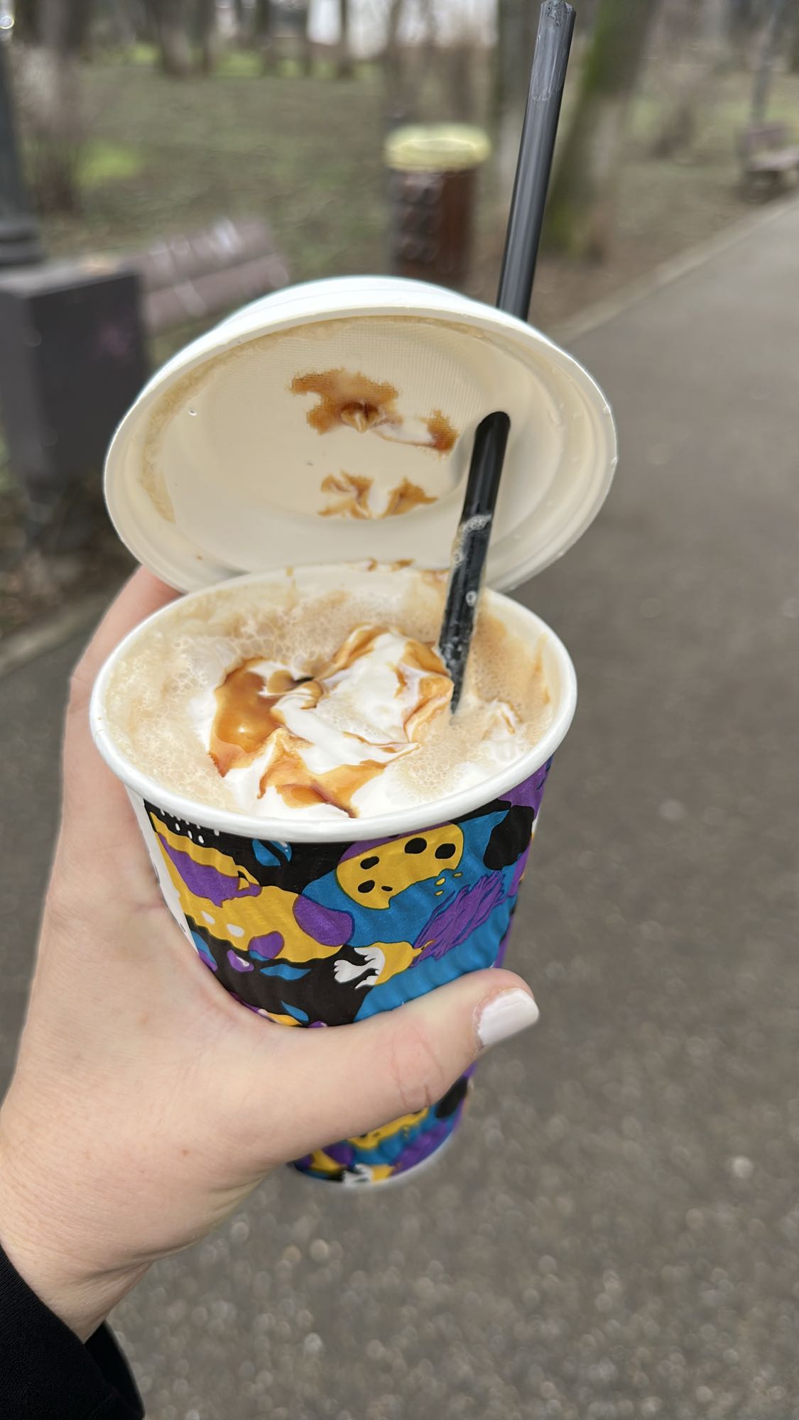 Caramel whipped coffee