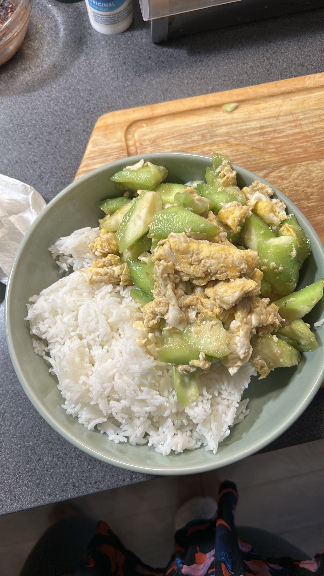 Egg og squash med ris