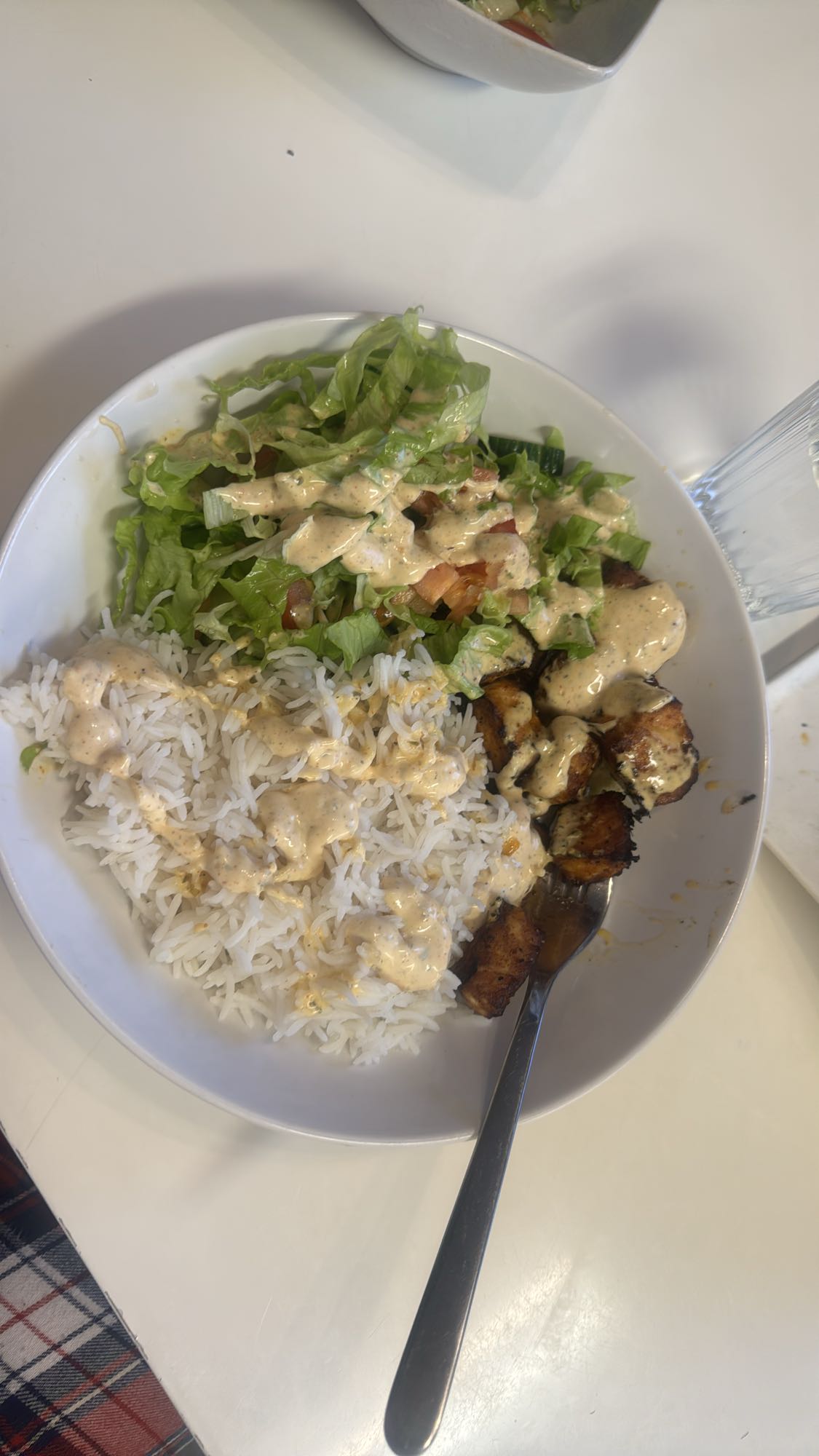 Ris med kyckling och sallad