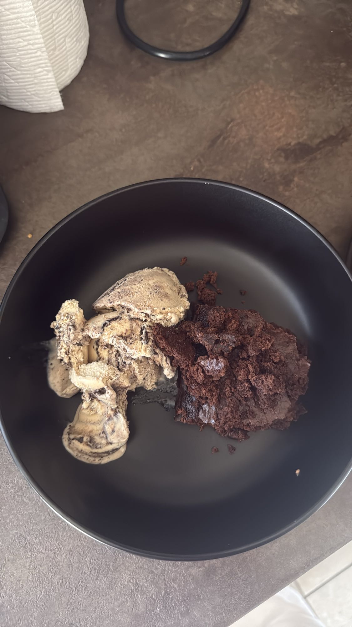 Brownie and ice cream