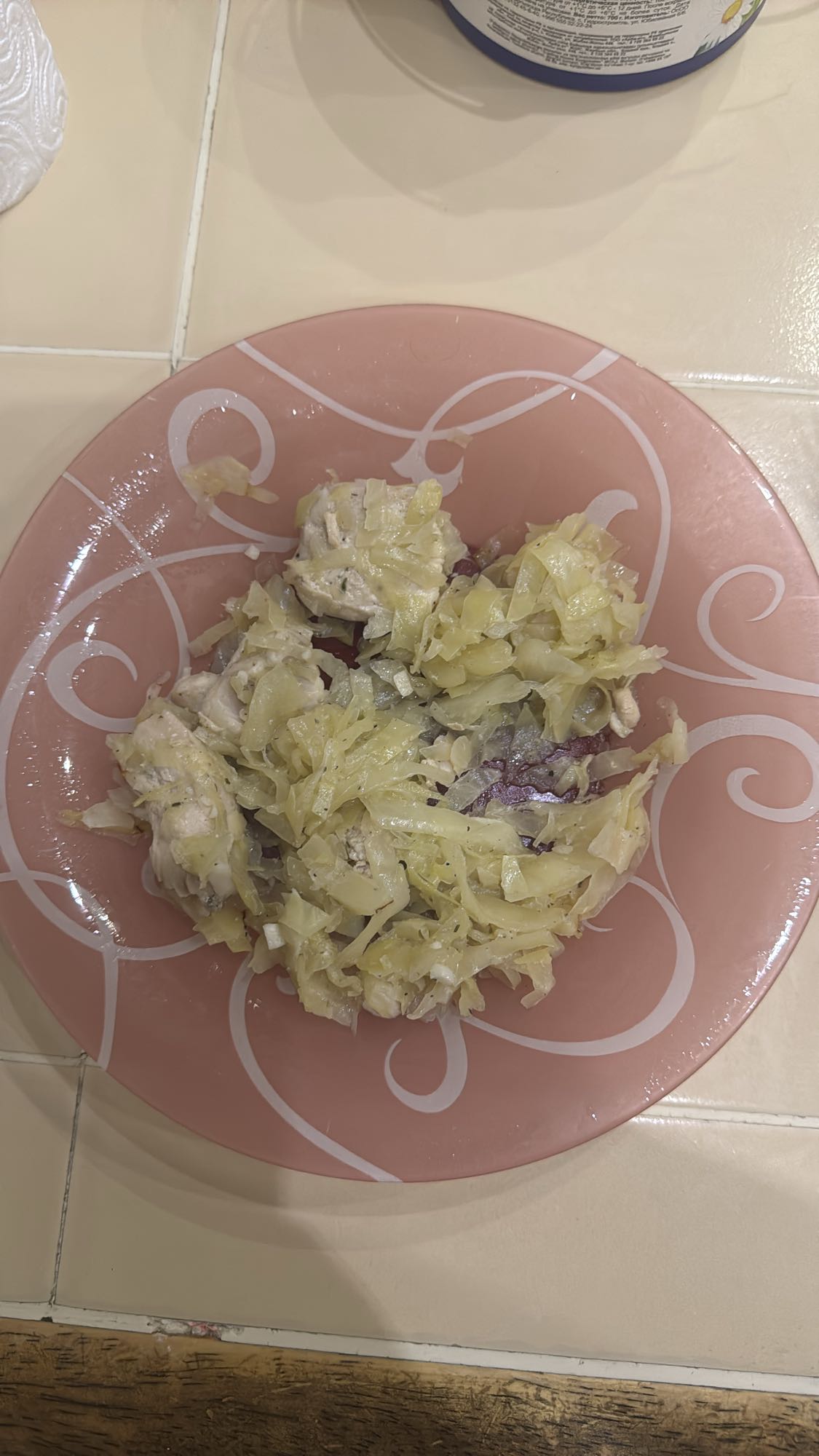 тушеная капуста с курицей