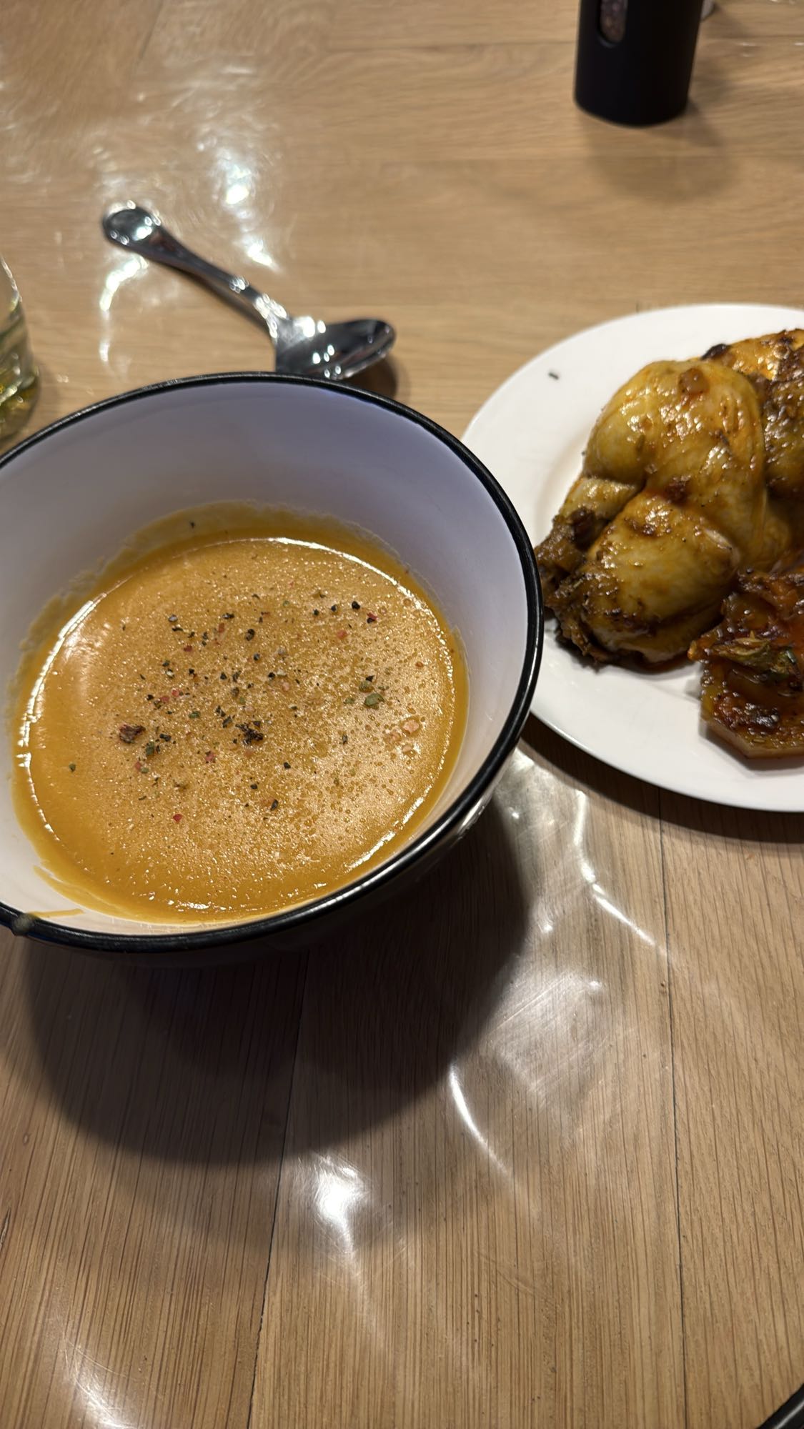 Chicken with lentil soup