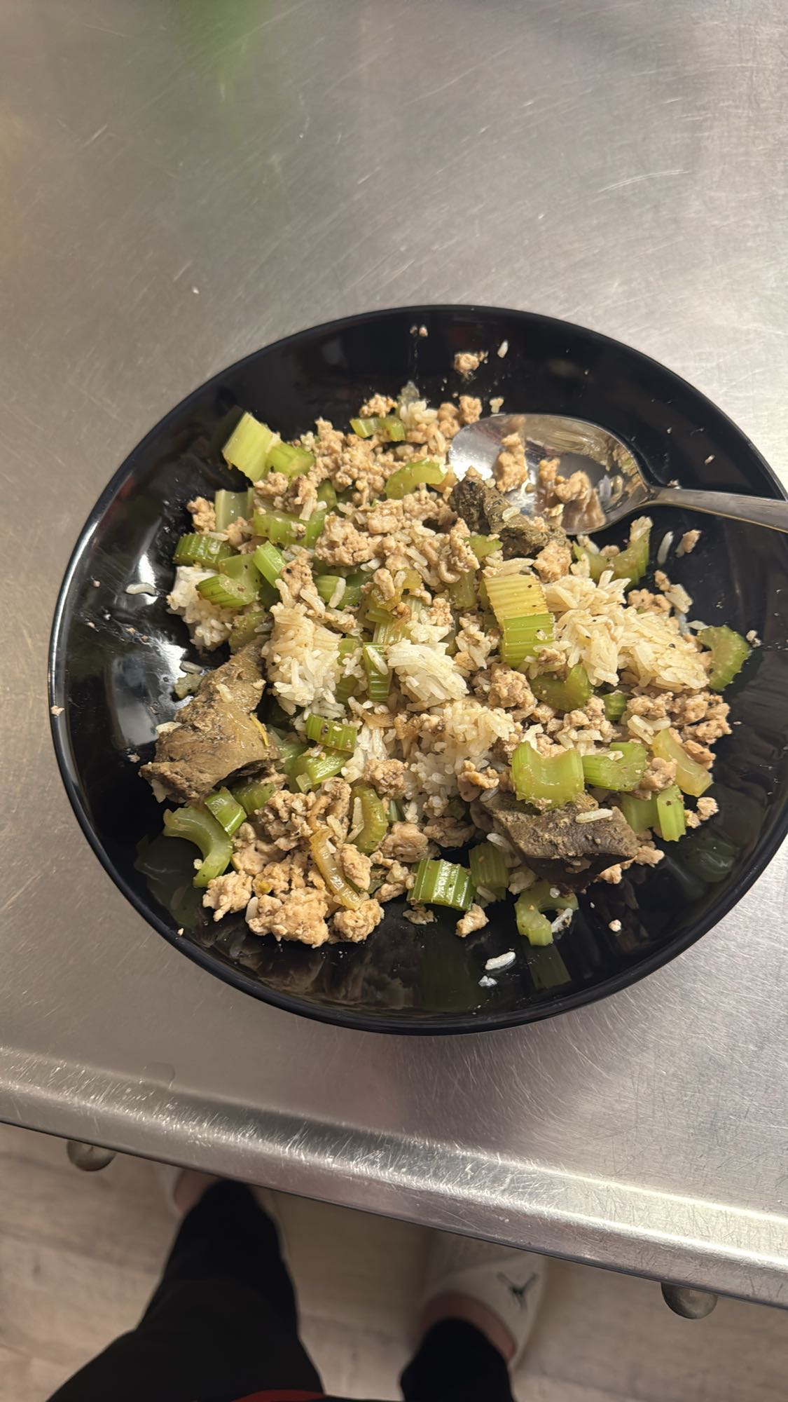 Kycklingfärs med ris och selleri