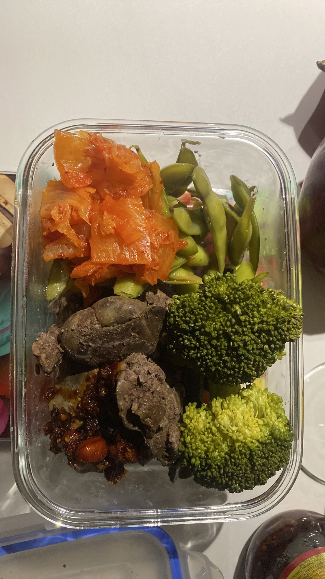 Ficat cu legume și kimchi