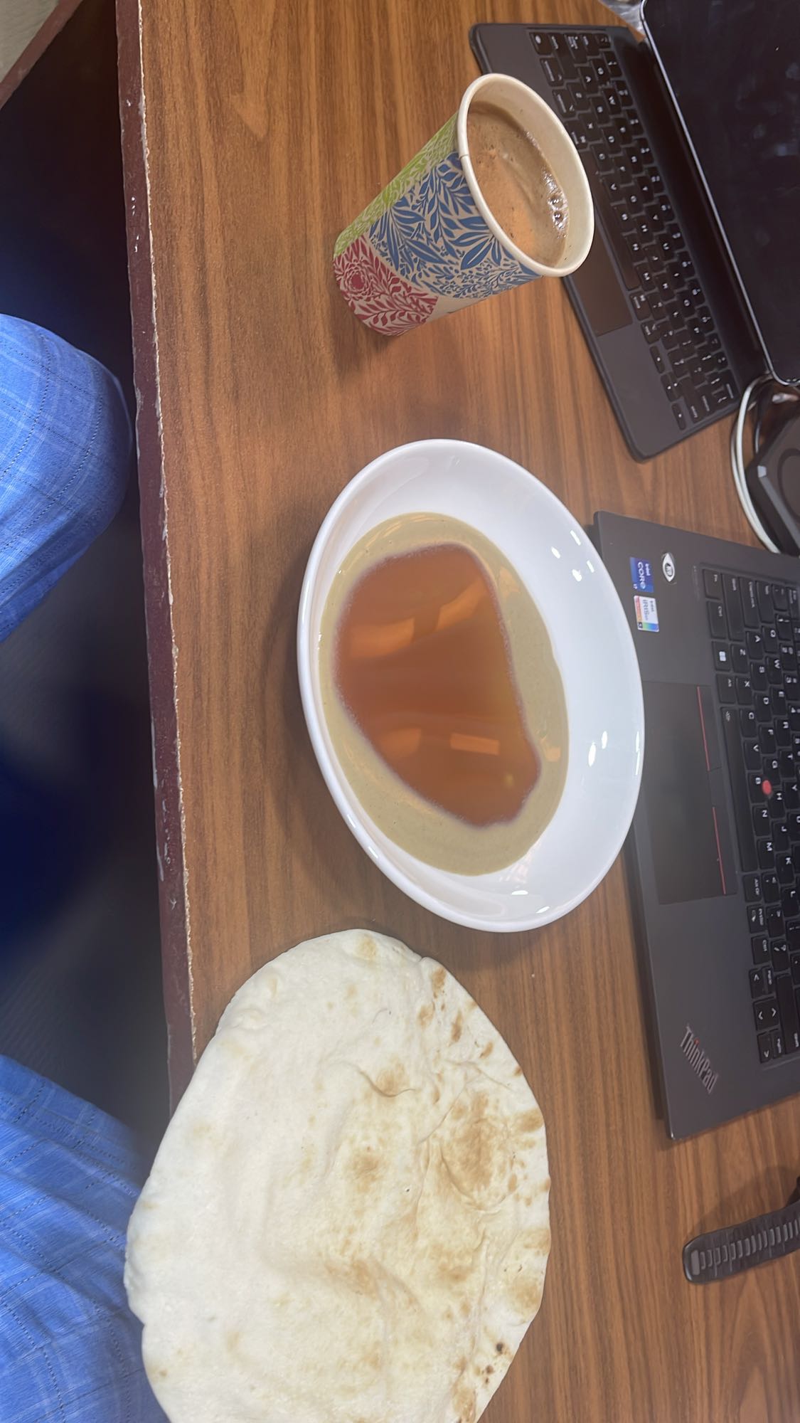 Tahini with bread & coffee
