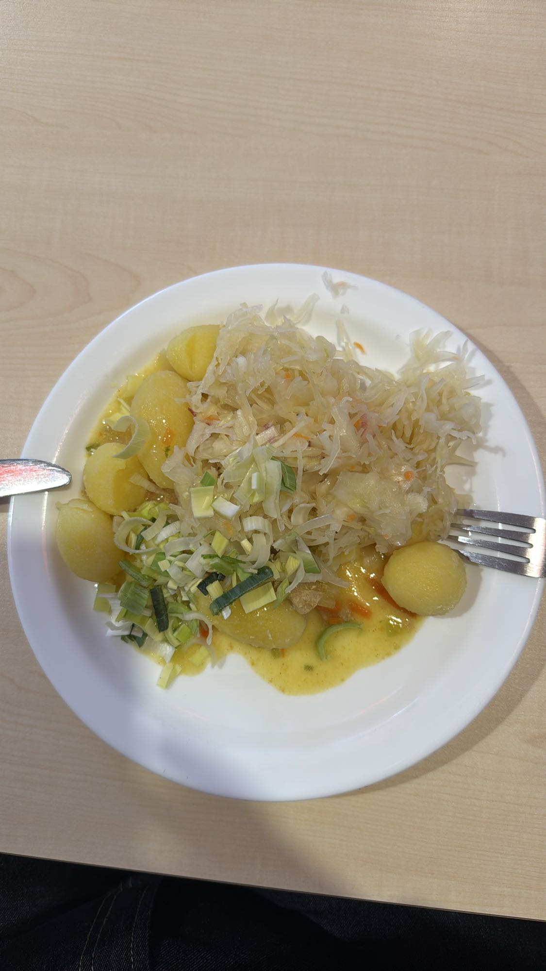 Potato dumplings with sauerkraut