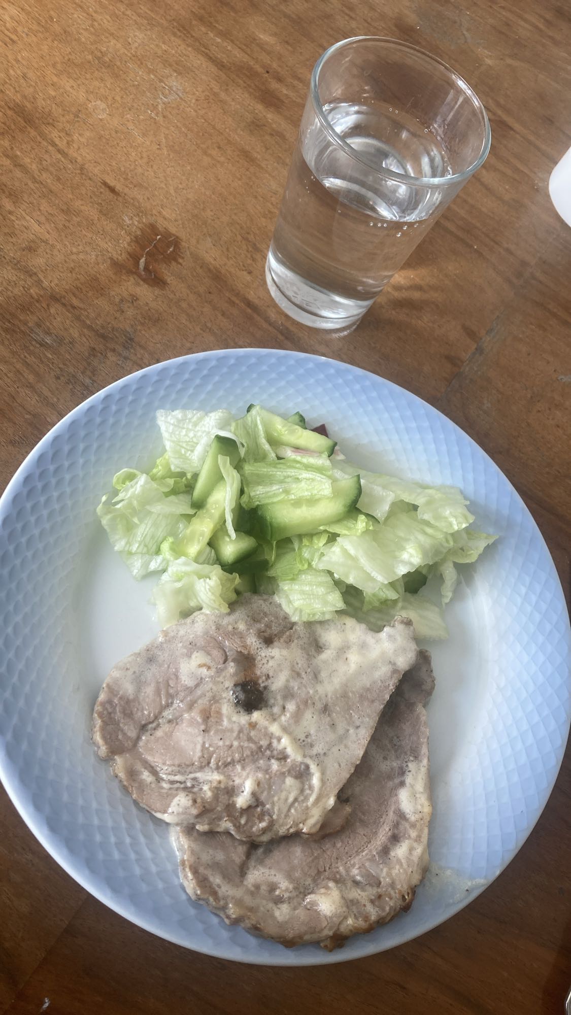 Fläskkött med sallad