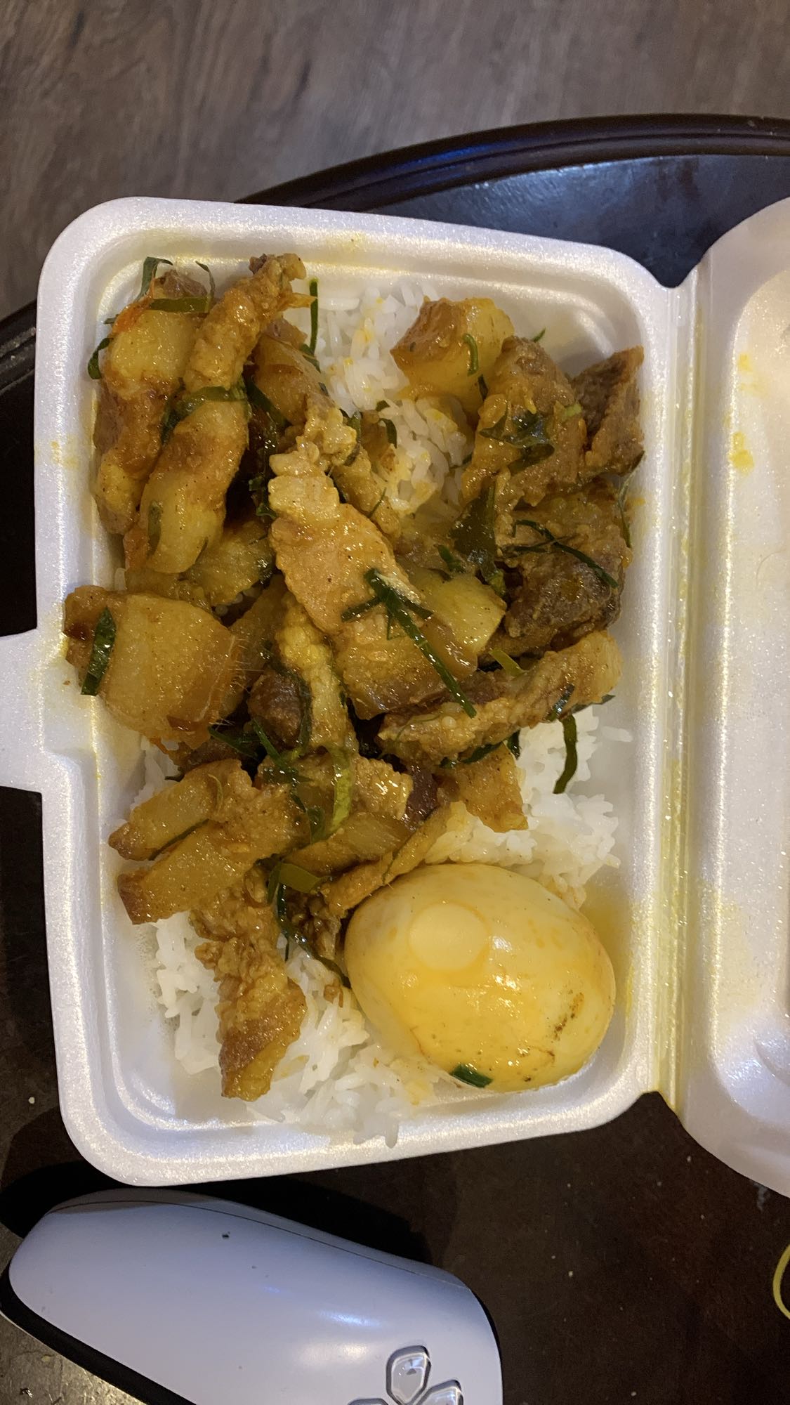 Pork belly rice with egg