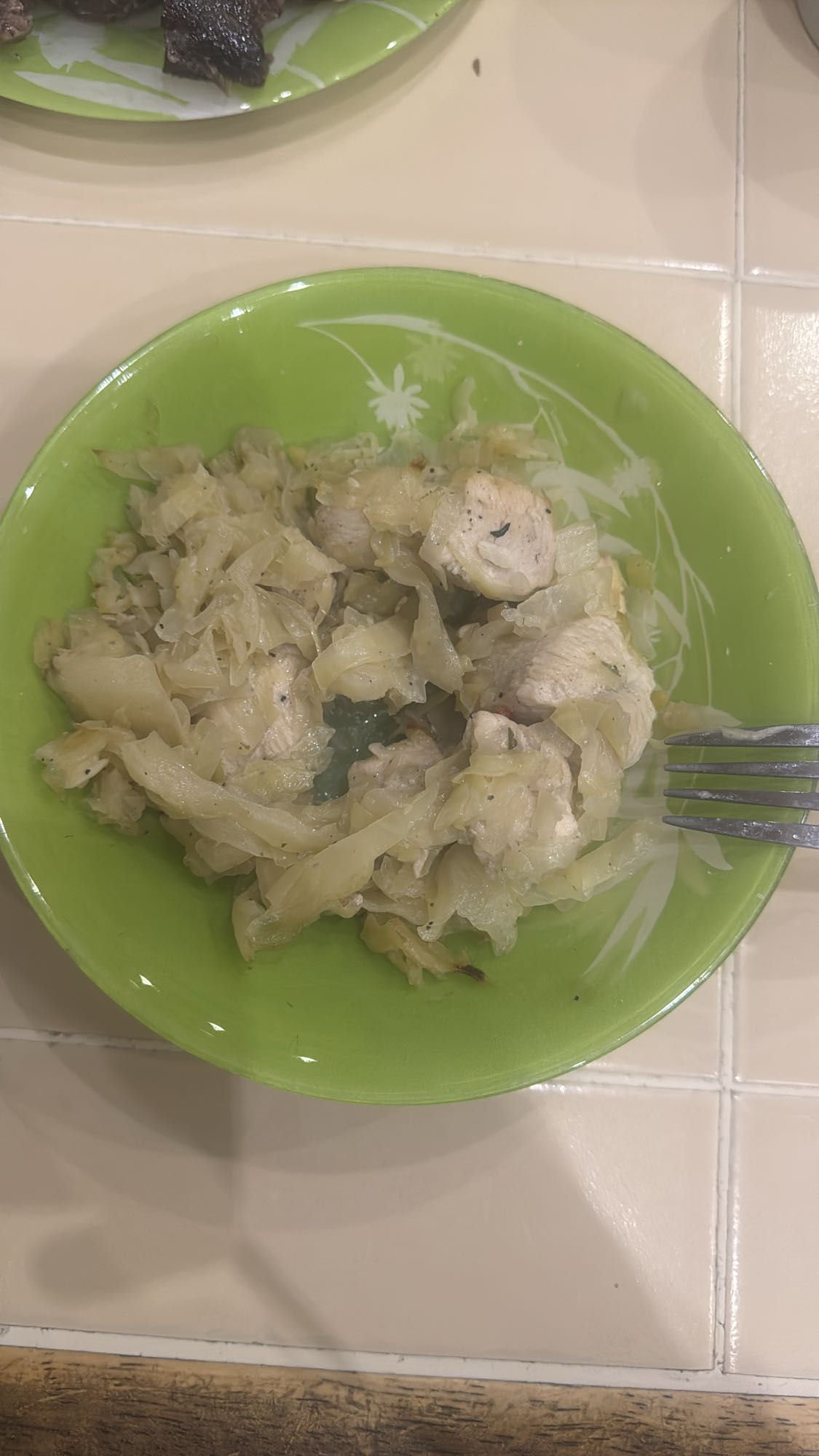 тушеная капуста с курицей