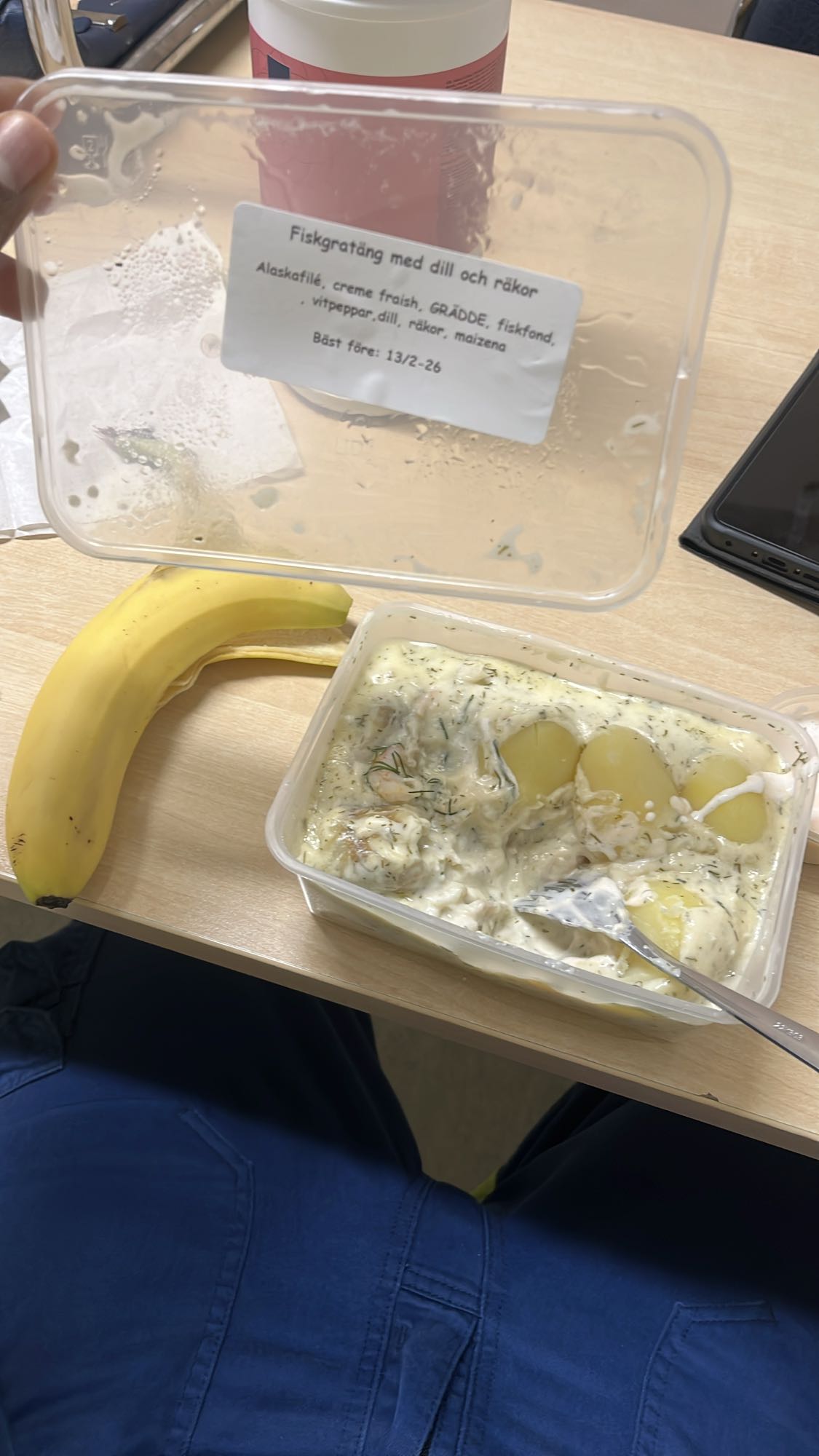 Fish gratin with banana