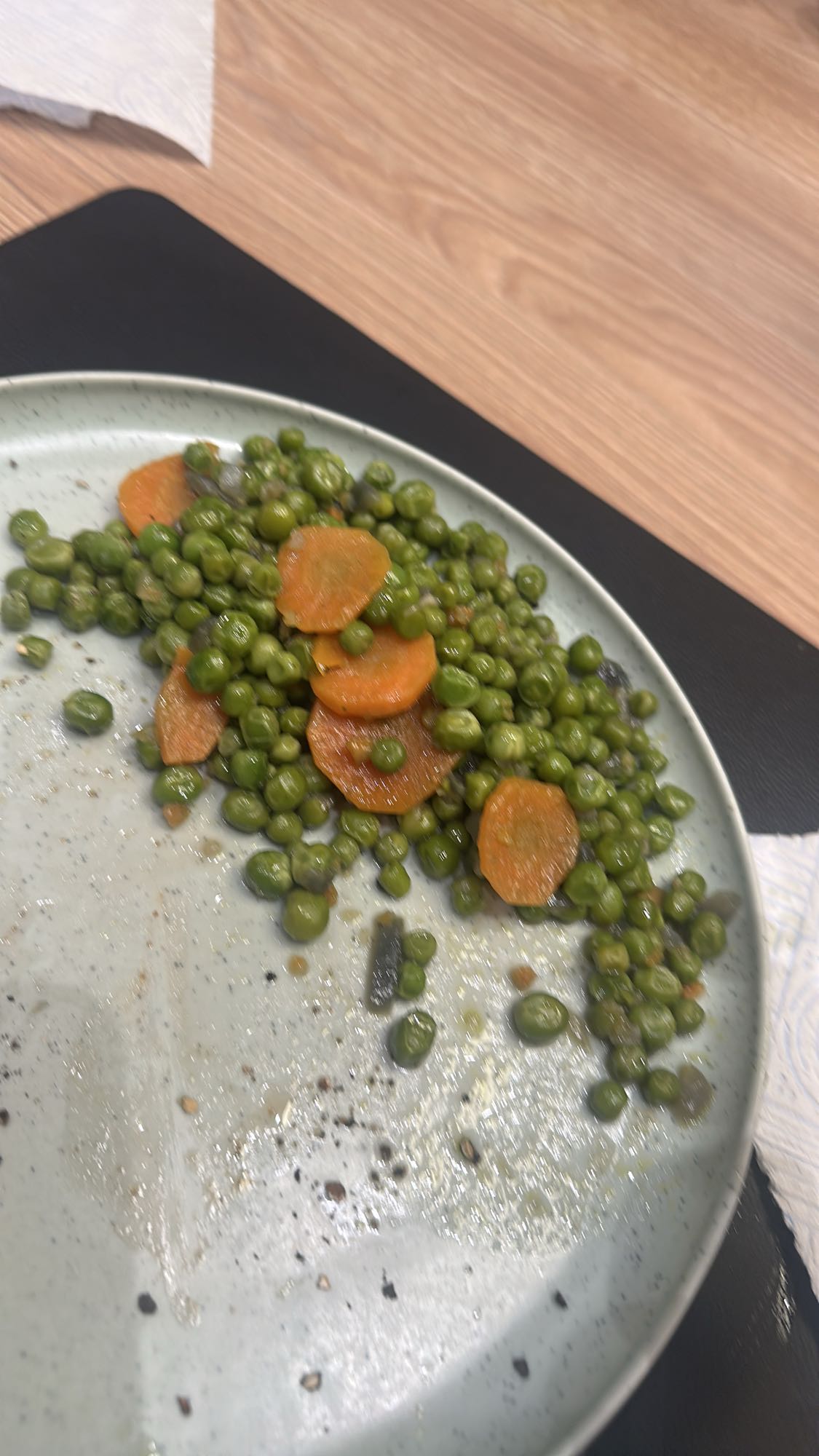 Peas and carrots plate