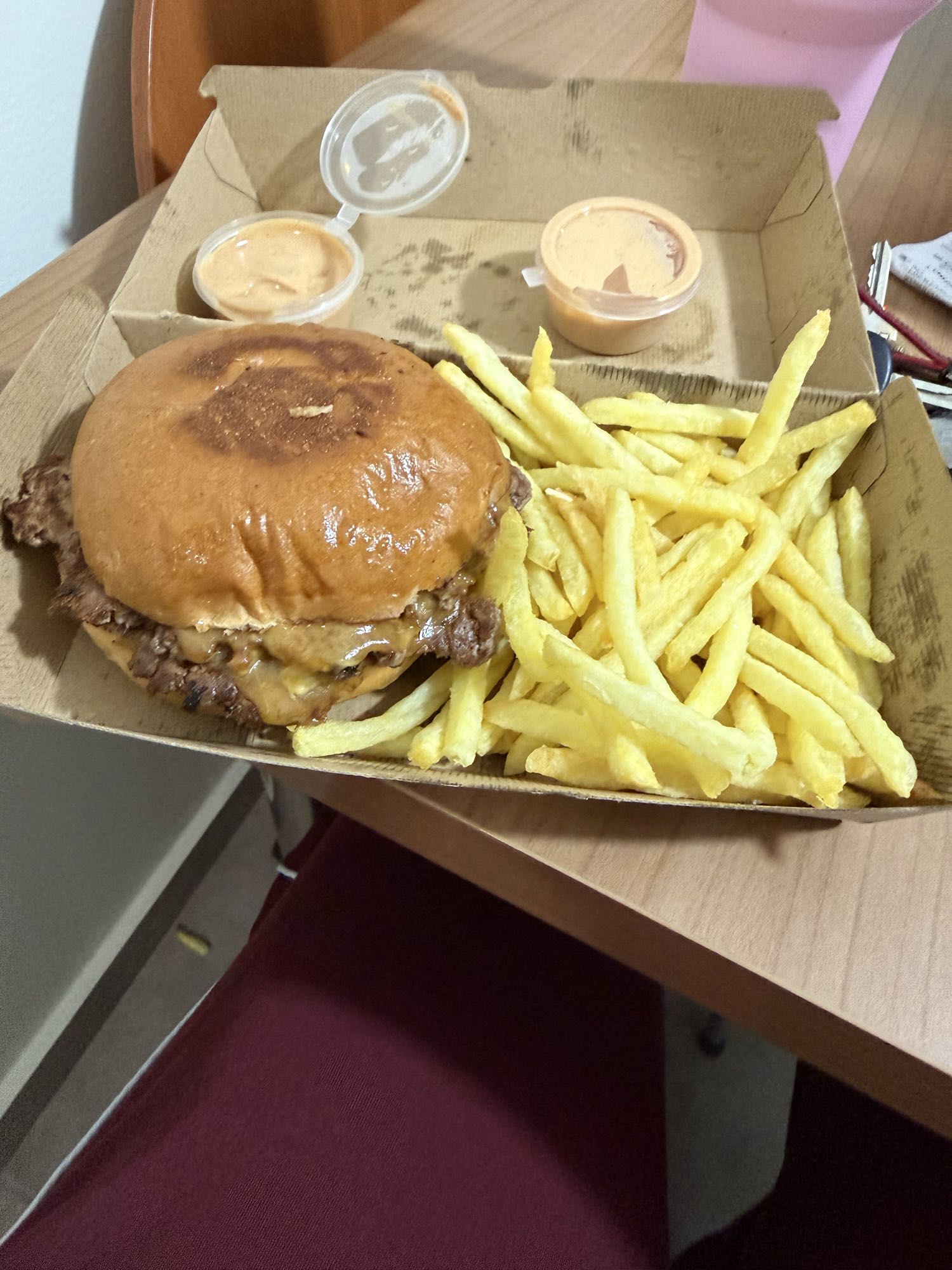 Burger and fries combo