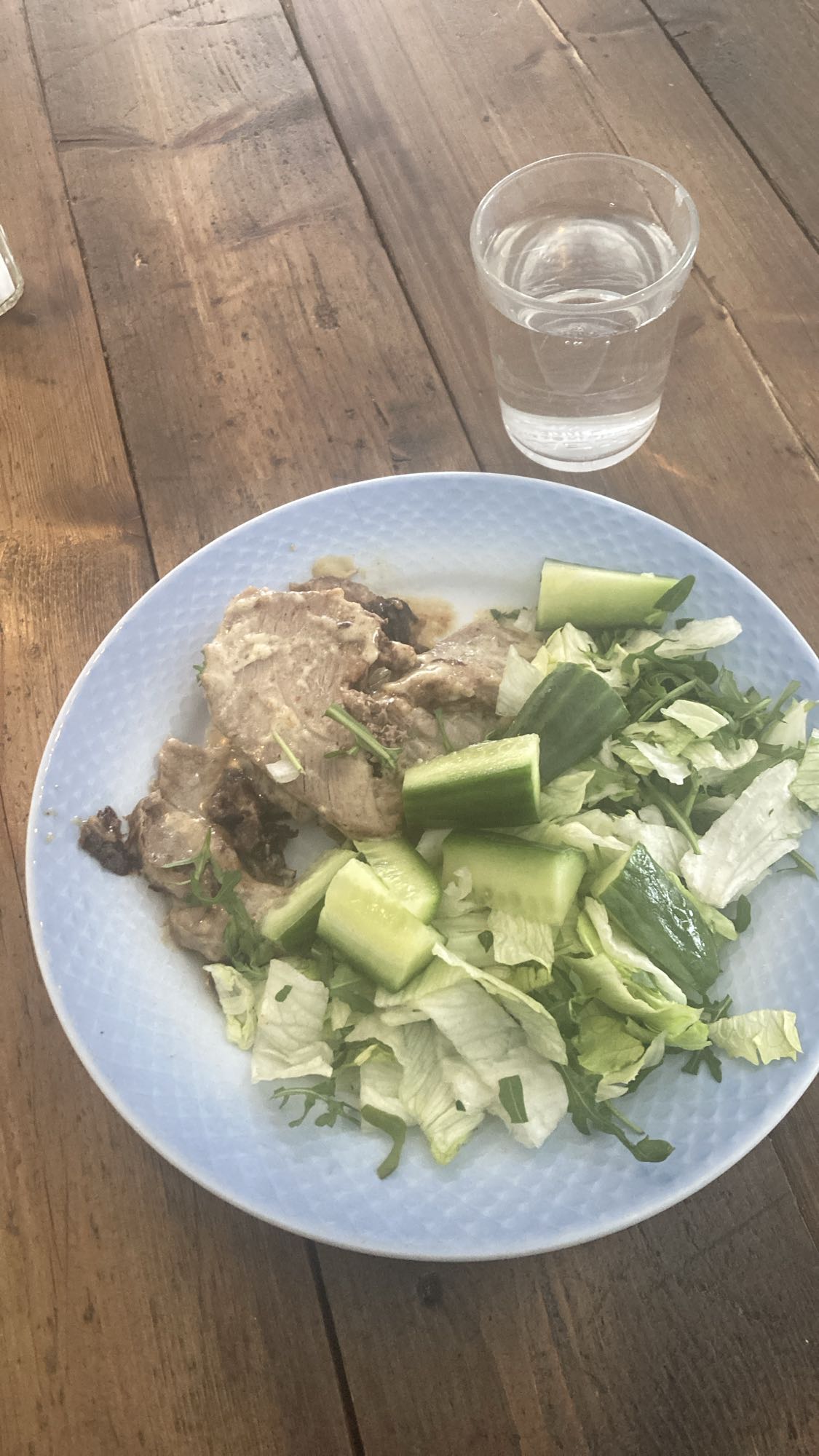 Fläskkött med grönsallad