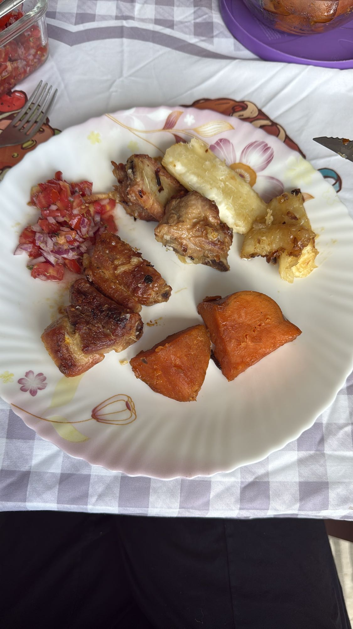 Churrasco com legumes