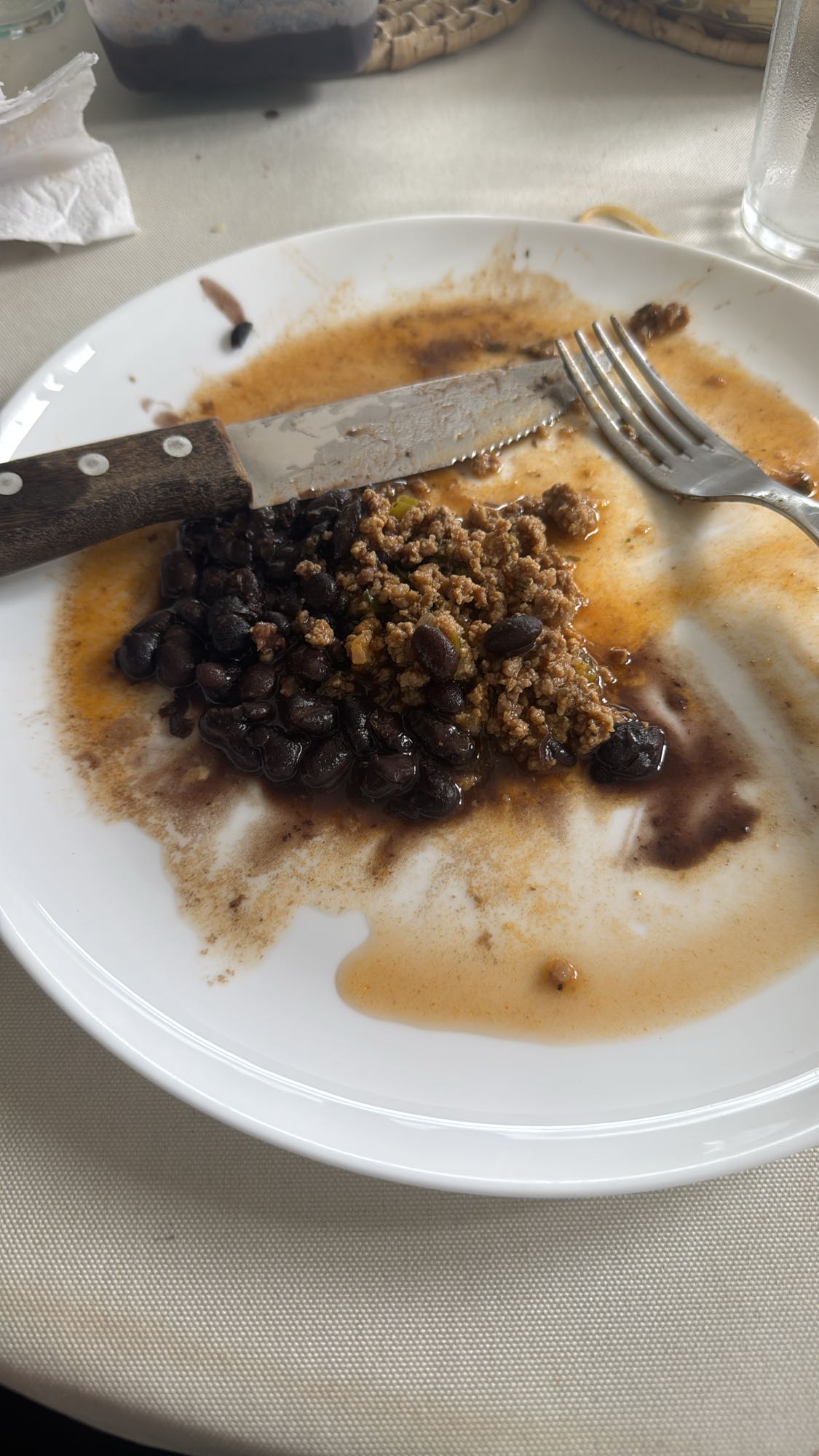 Carne moída com feijão