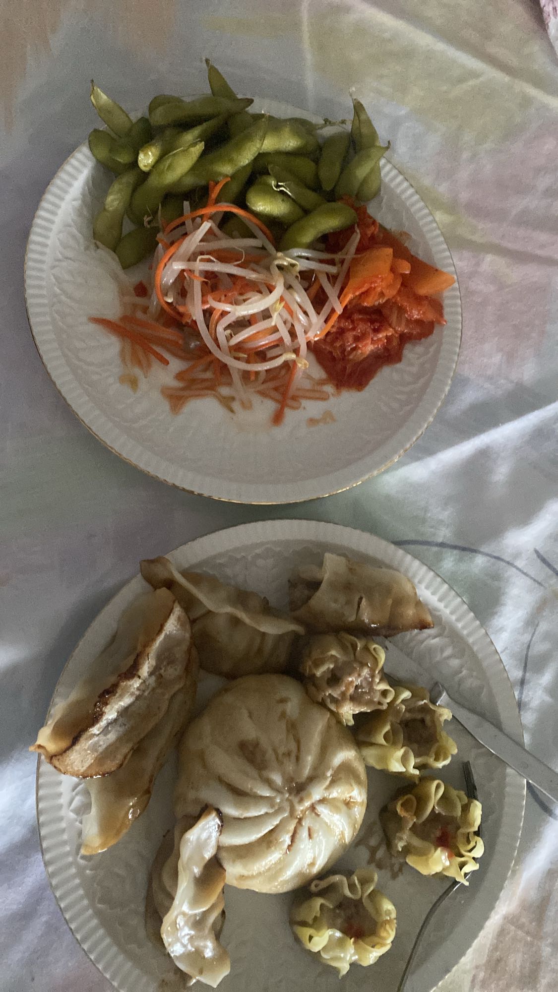 platou asiatic cu legume și dumplings