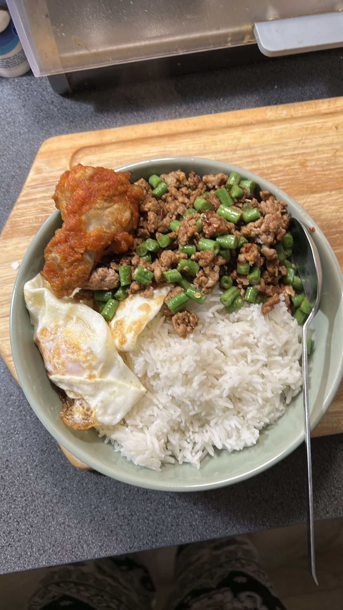 Ris med kjøtt og egg