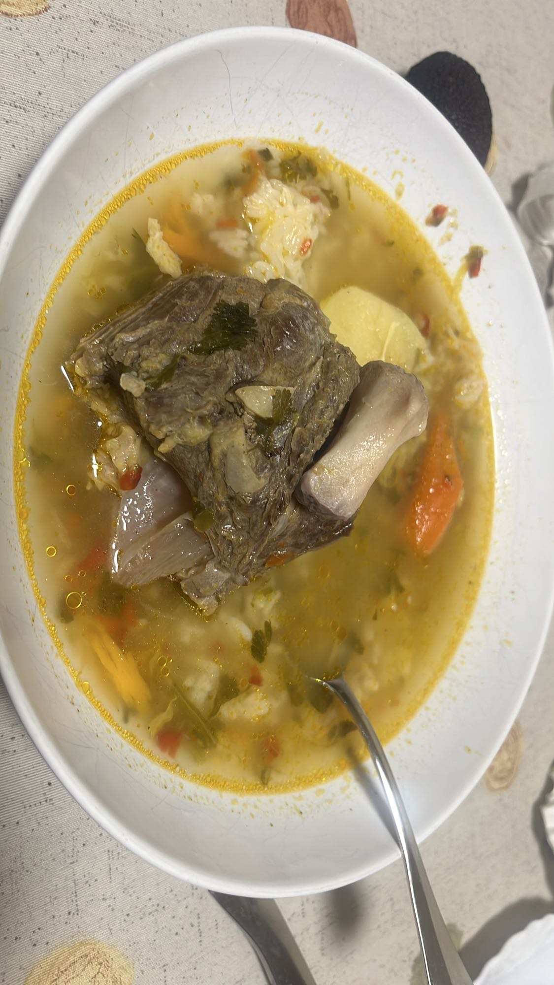 sopa de res con verduras