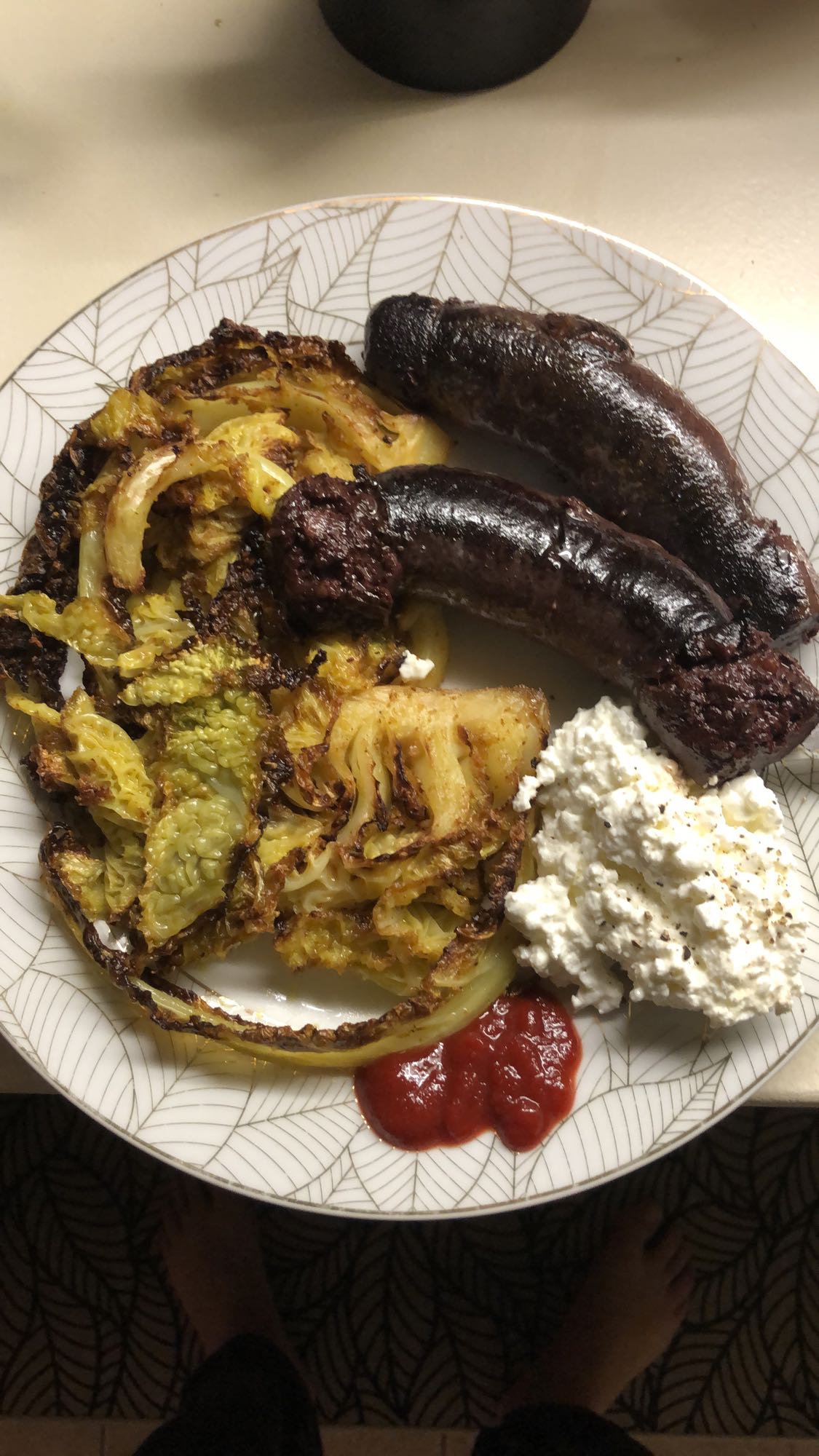 Boudin, chou, fromage blanc