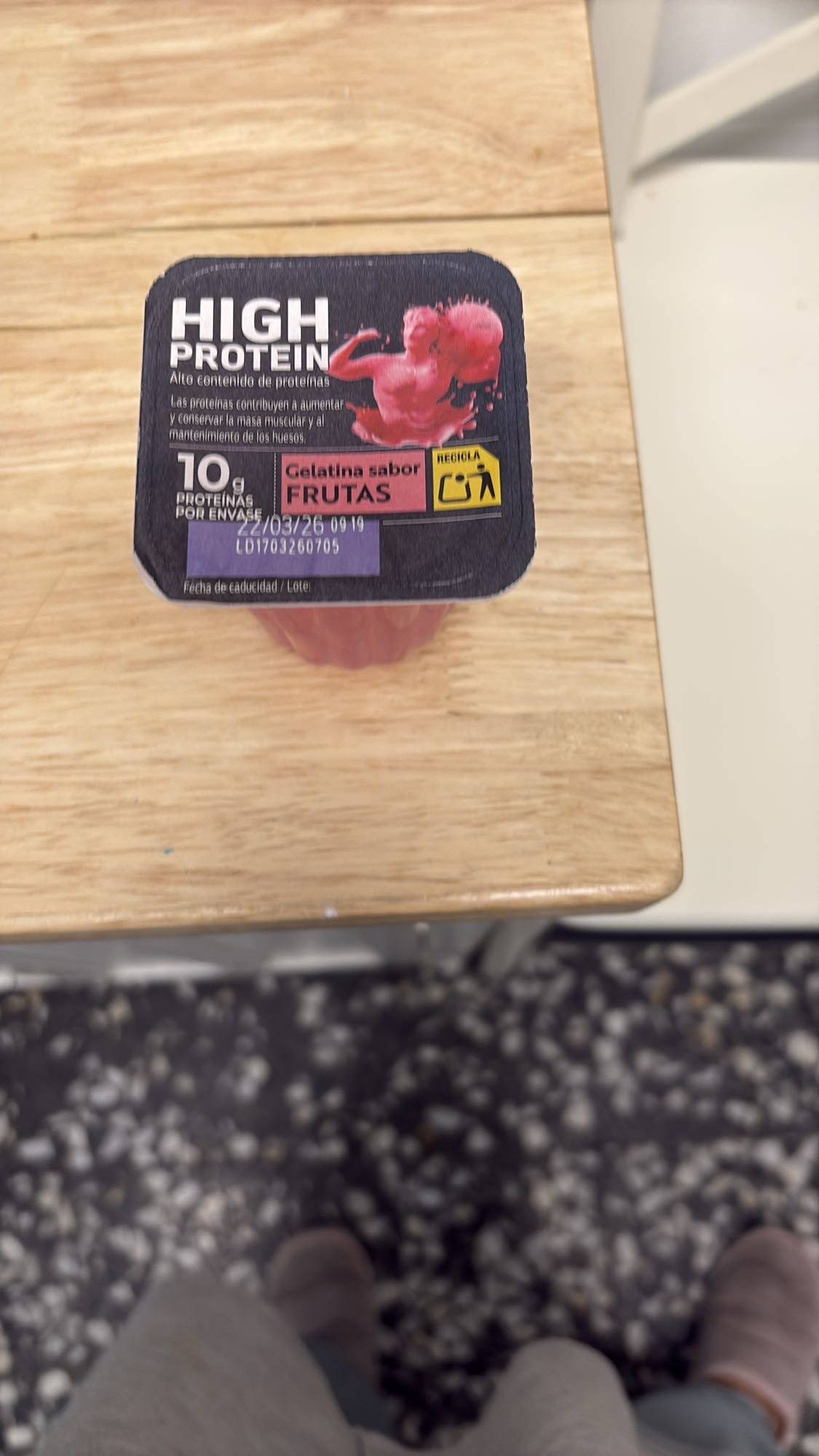 Gelatina alta proteína frutas