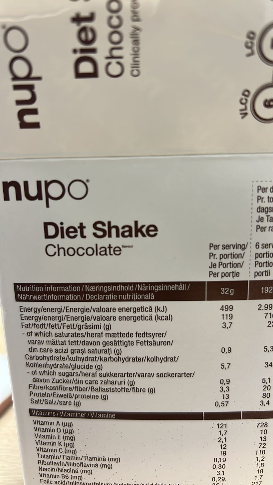 Shake dietetic ciocolată