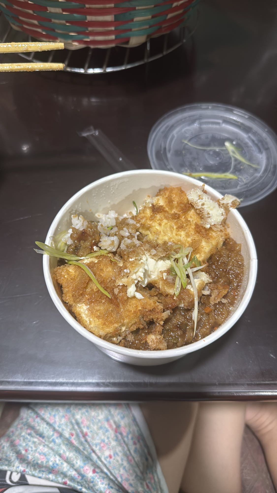 Fried tofu rice bowl