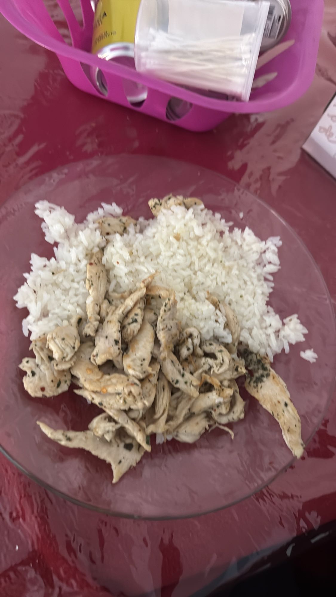 Pollo con arroz blanco