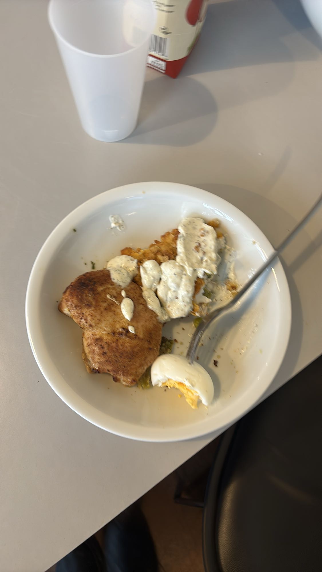 Poulet, œuf et galette