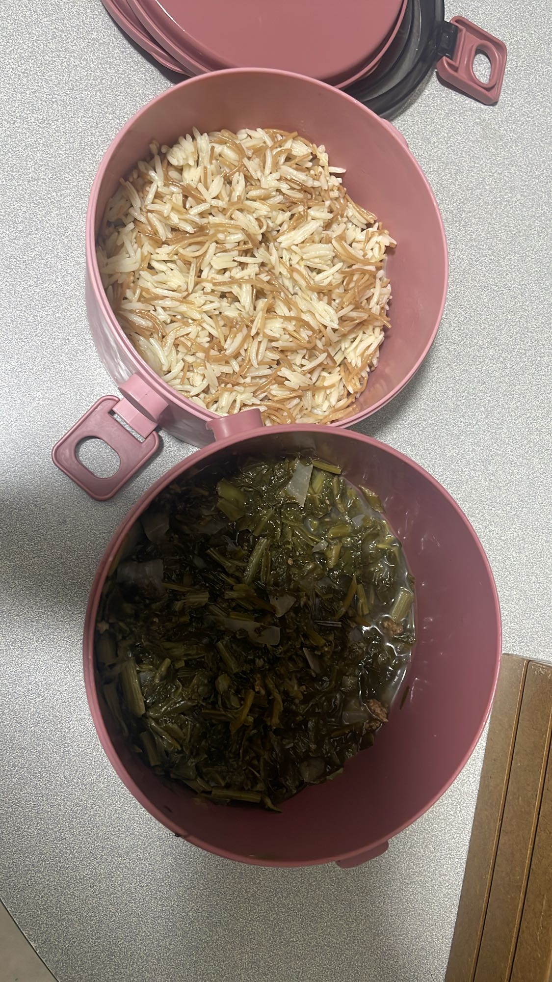 Rice with greens stew