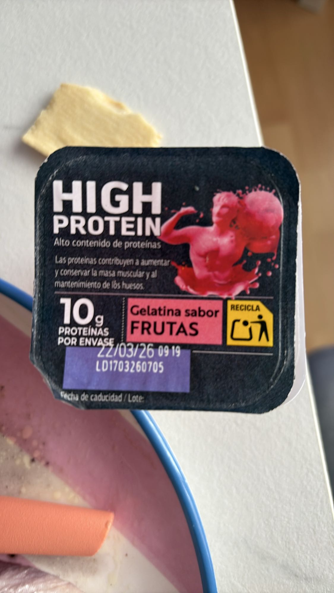 Gelatina alta proteína frutas