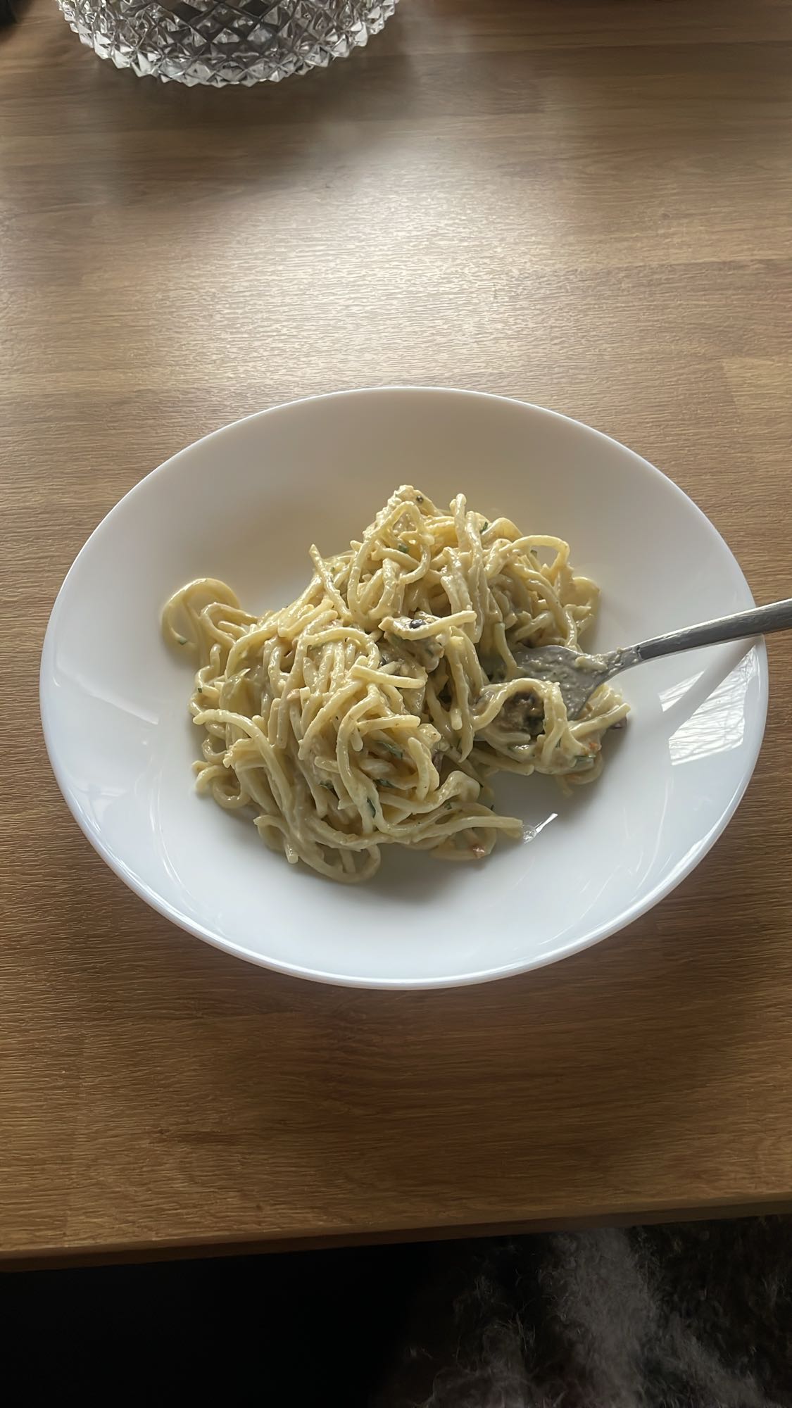 Makaron w sosie śmietanowym