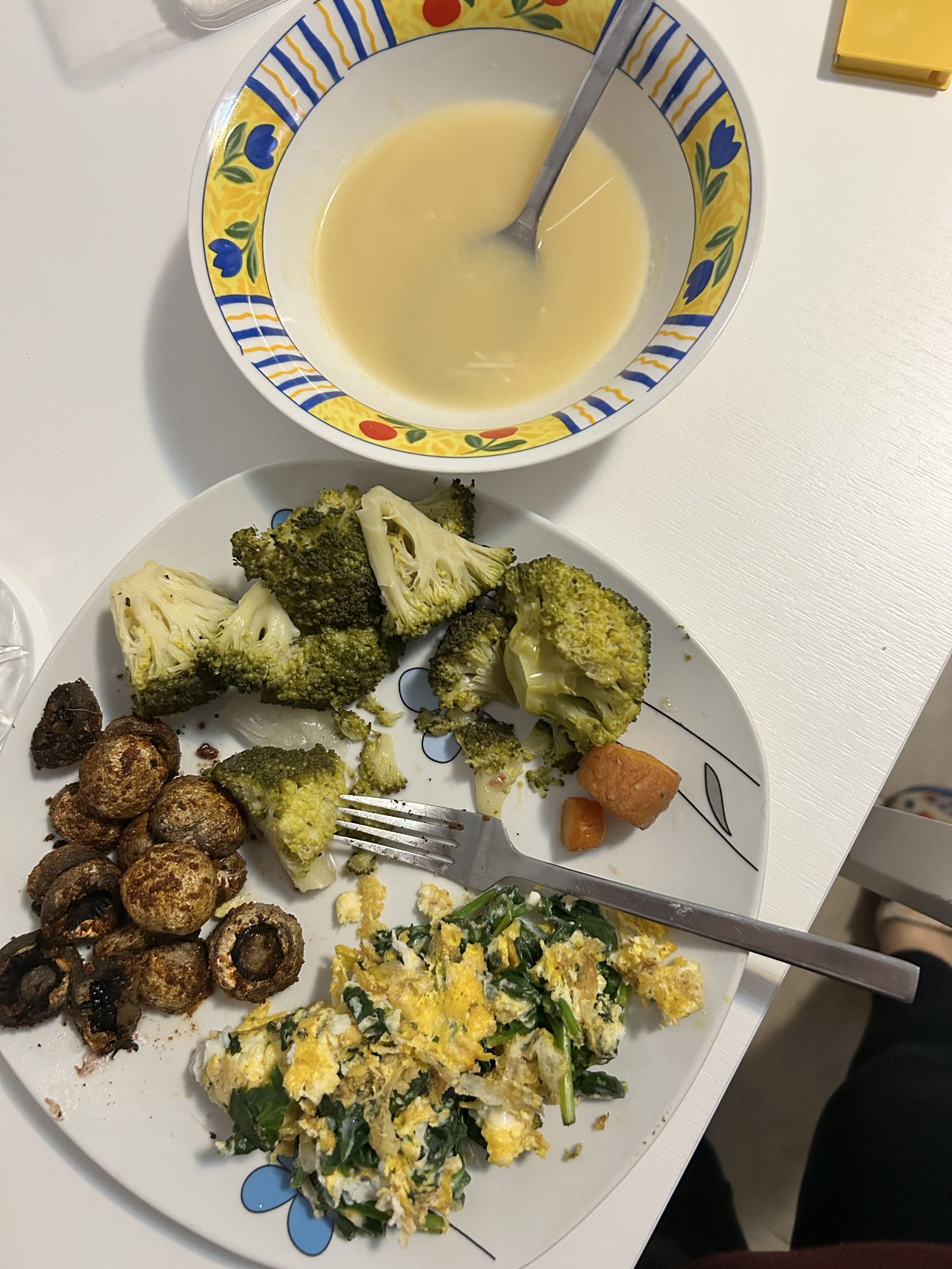 Sopa y verduras mixtas