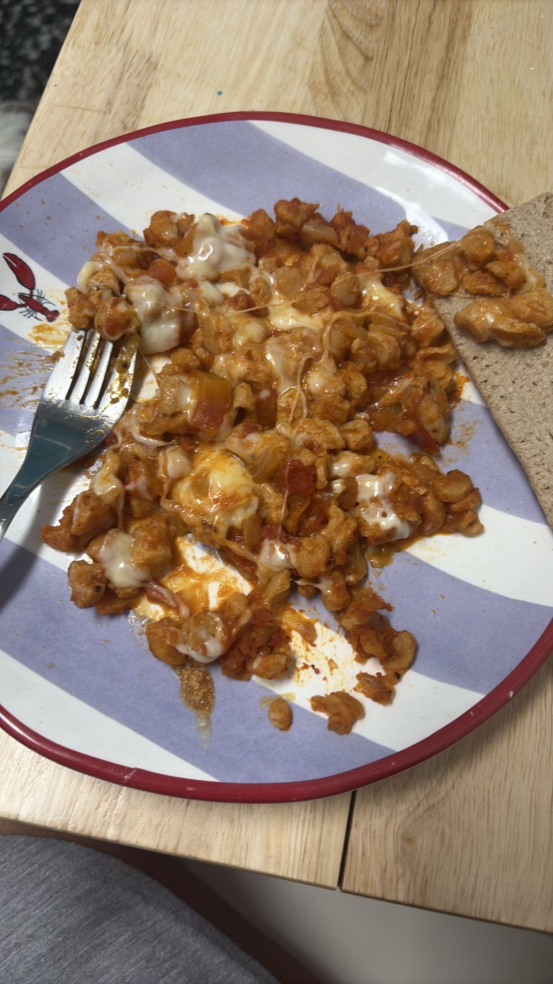 Soja texturizada con queso mozarella