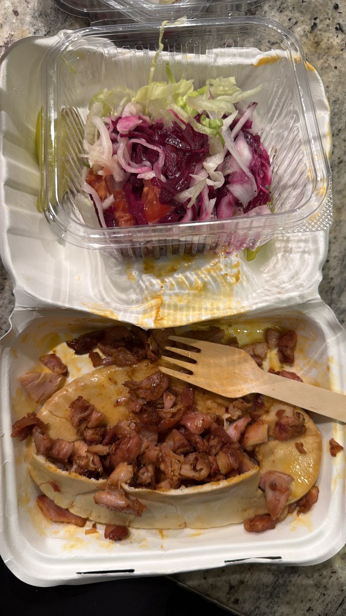 Kebab pain et salade