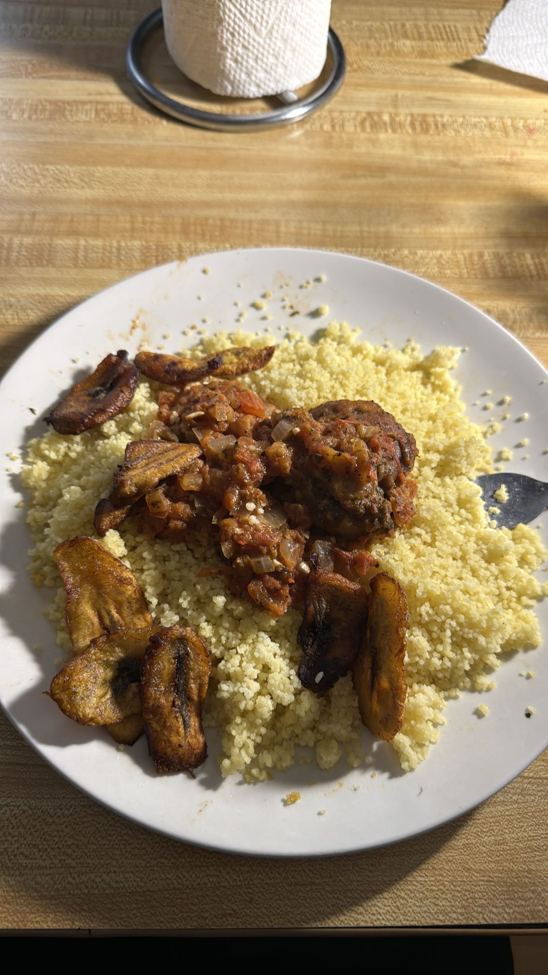 Couscous, poulet et plantain