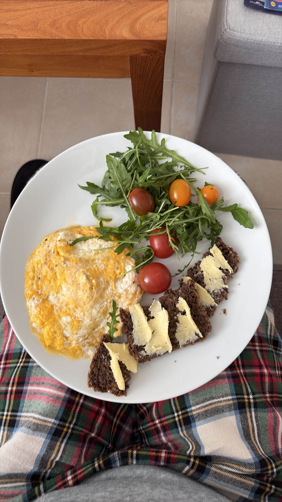 Egg, salad, rye bread & butter