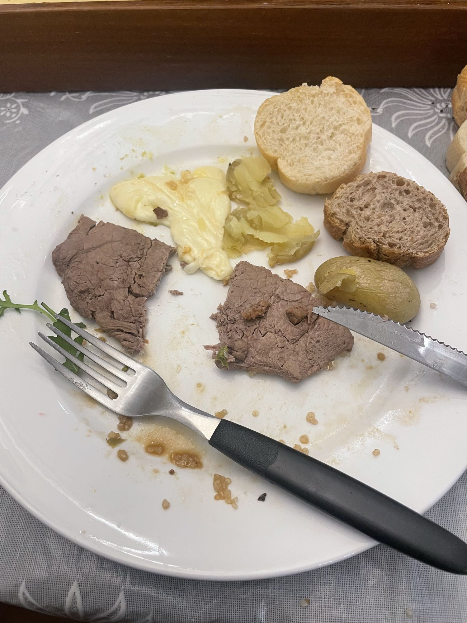 Beef, bread, cheese, pickles