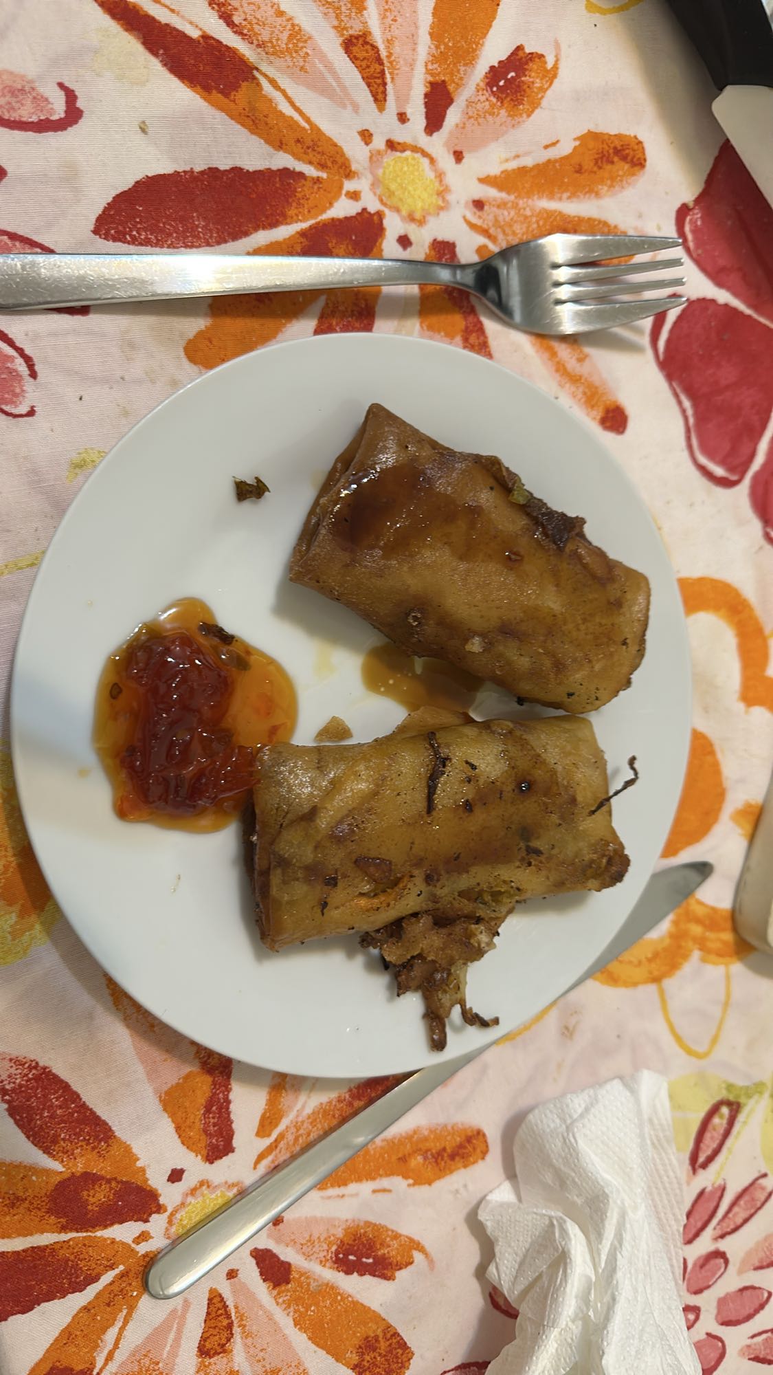 Spring rolls with sauce