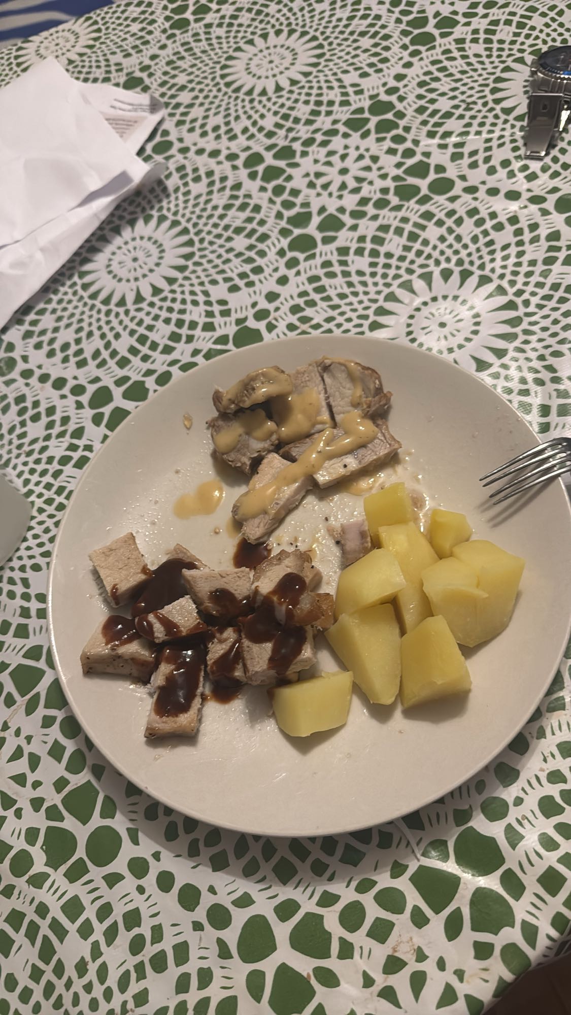 Kyckling, potatis, sås