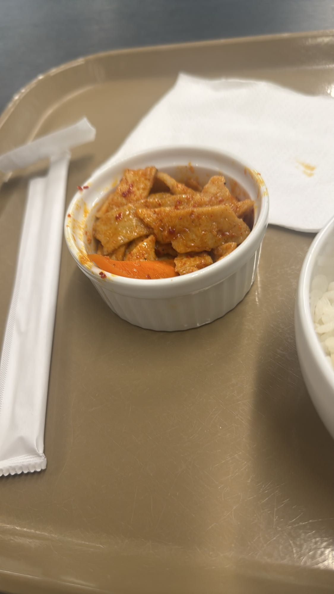 Spicy fish cake banchan