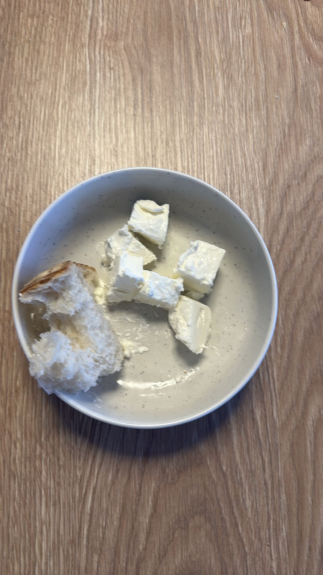 Bread and white cheese