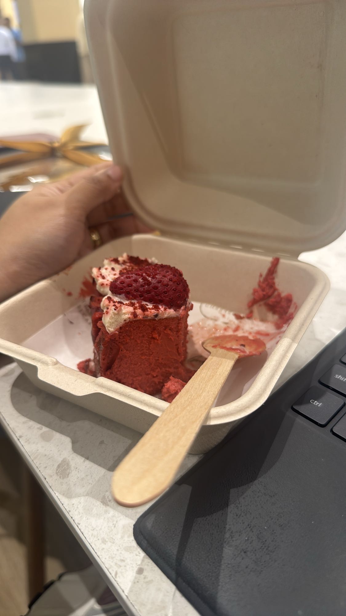 Red velvet cake slice