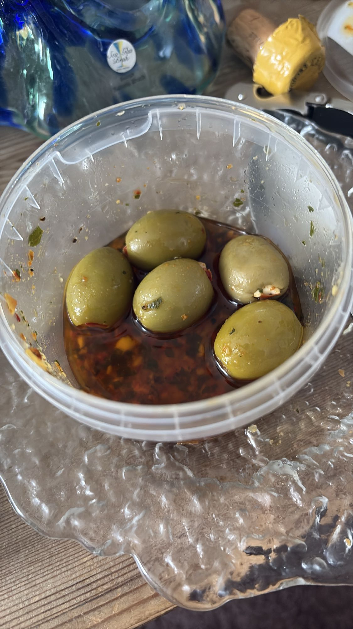 Marinerade gröna oliver