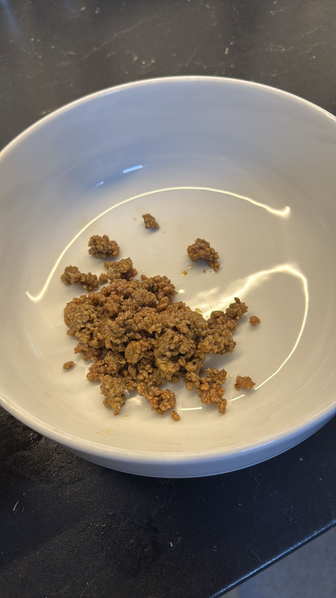 Stekt köttfärs liten portion