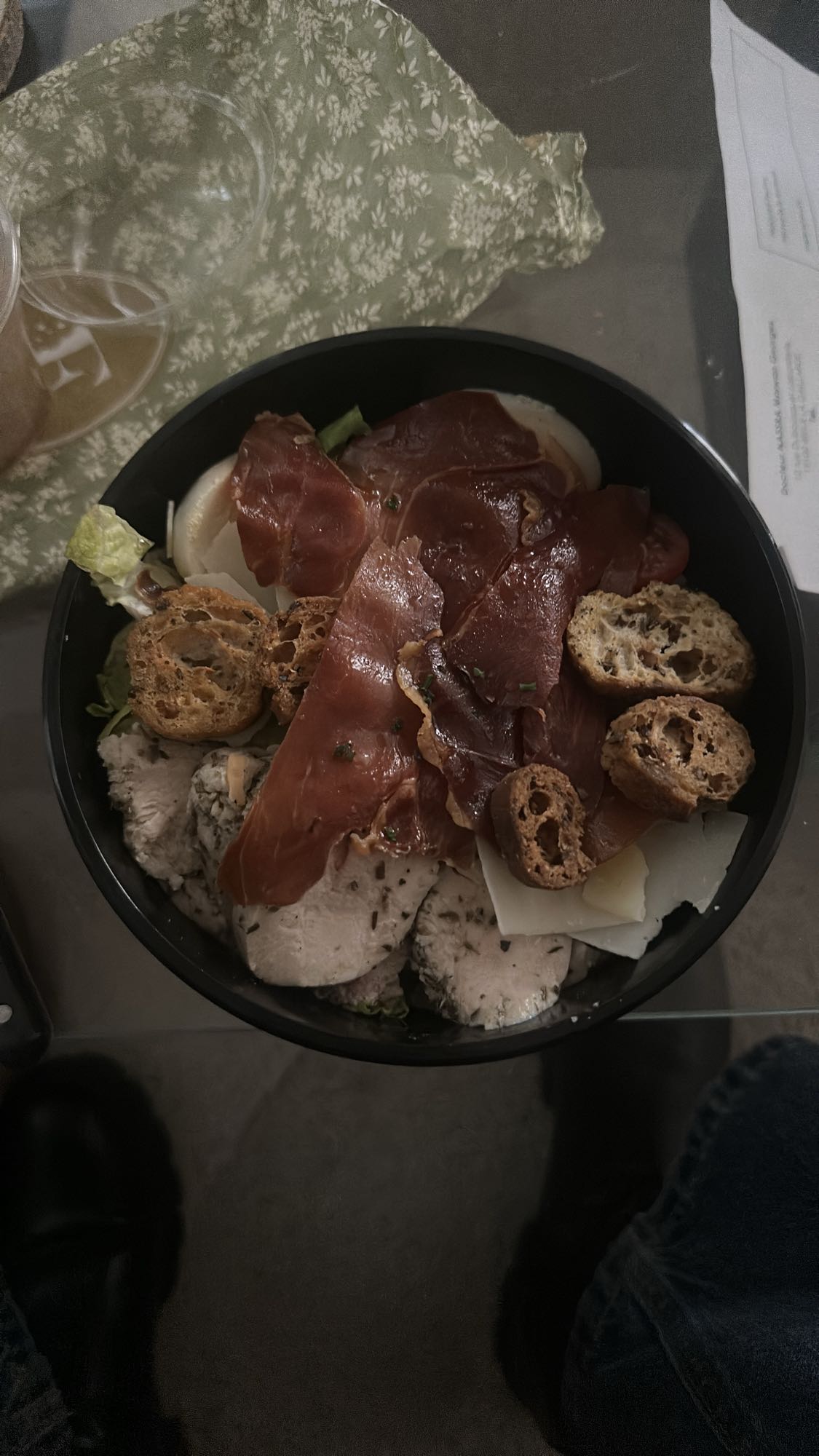 Salade charcuterie poulet