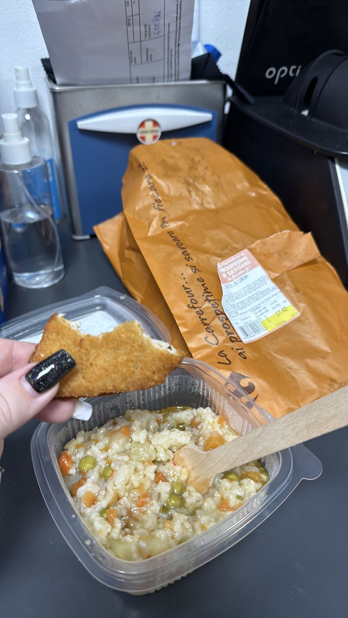 Orez cu legume si paine