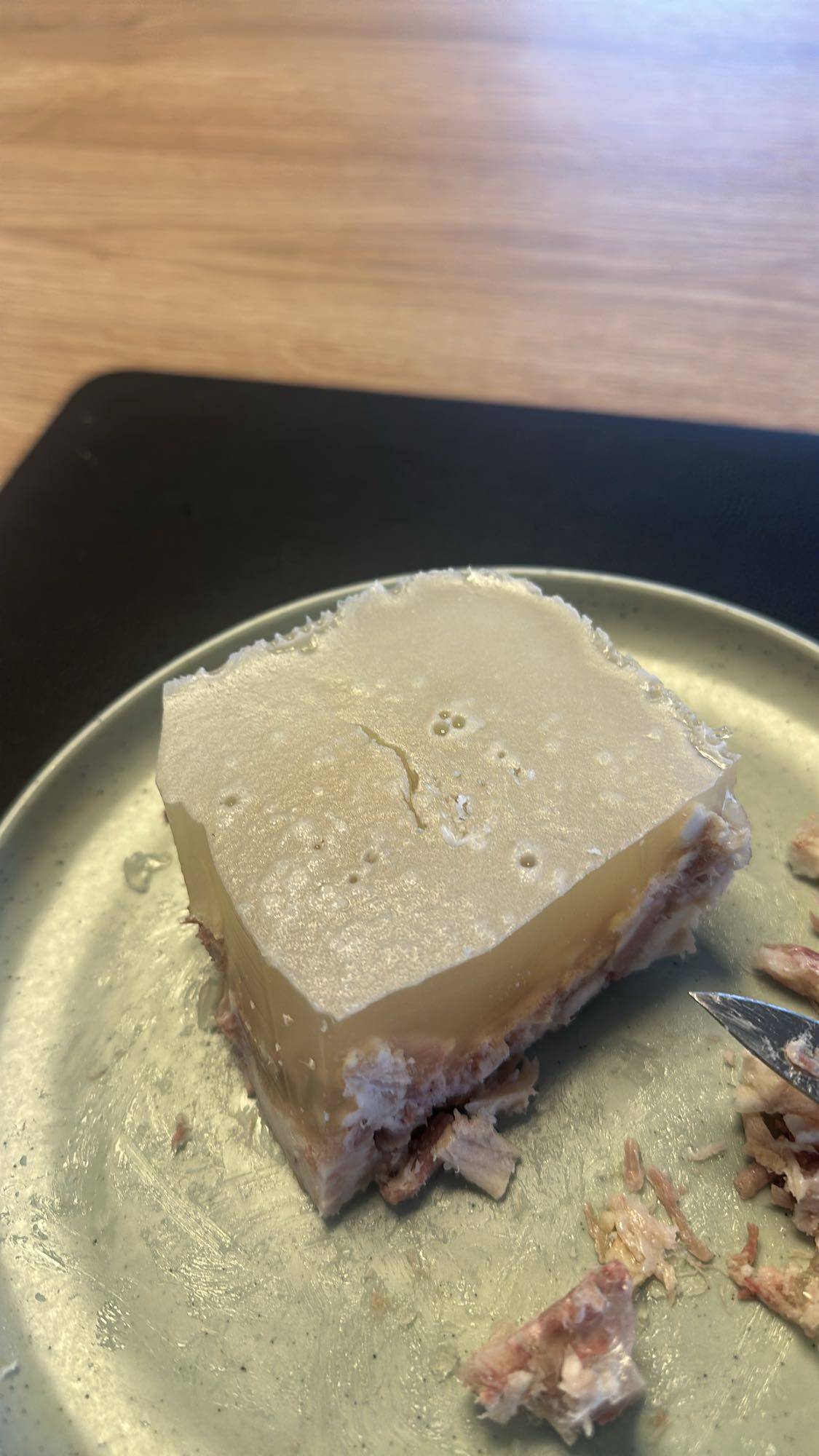 Meat jelly aspic slice